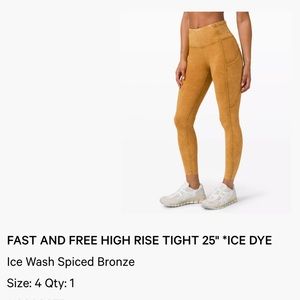 Lululemon Fast and Free Leggings - Spiced Bronze size 4